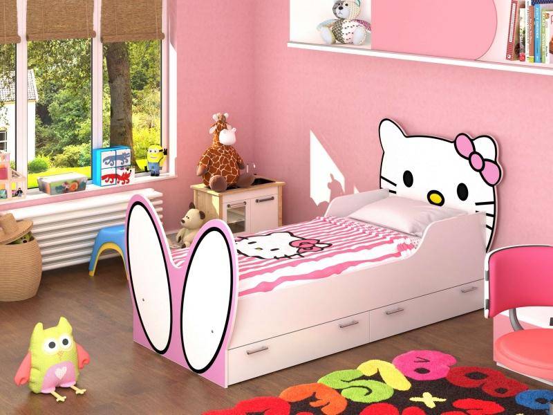 кровать hello kitty! с бязевым матрацем в Оренбурге