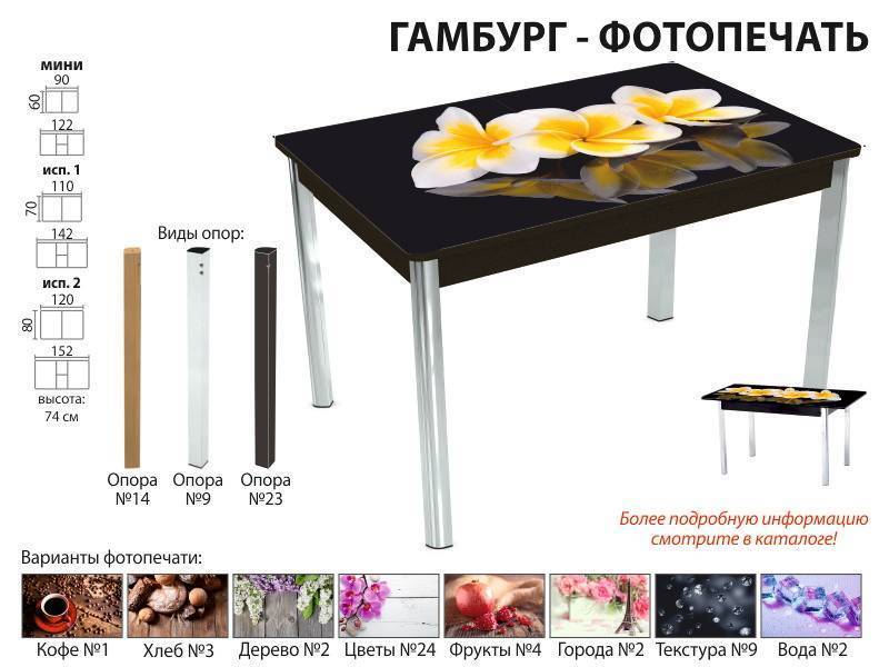 стол обеденный гамбург фотопечать в Оренбурге