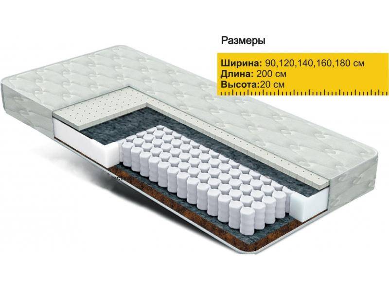 матрас независимые пружины латекс+кокос в Оренбурге