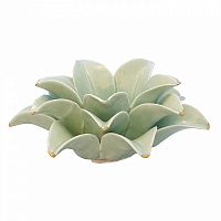 подсвечник керамический в виде лотоса с золотыми лепестками flower lotus pale green medium, 12 см в Оренбурге