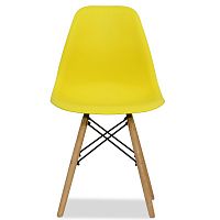 стул деревянный pc-015 желтый ножки дерево (eames style) в Оренбурге