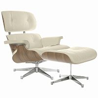 кресло eames style lounge chair & ottoman кремовое в Оренбурге