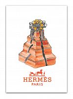 постер hermes подарочные коробки на белом фоне, а3 в Оренбурге