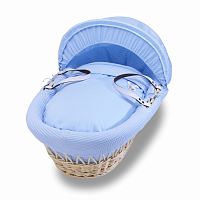 колыбель-переноска gift wicker moses basket натуральная, голубое белье в Оренбурге