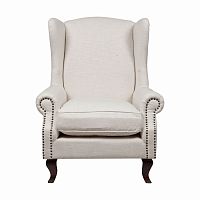 кресло мягкое с ушами белое collins wingback chair в Оренбурге