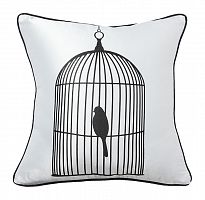 подушка с птичкой в клетке birdie in a cage white в Оренбурге