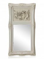 зеркало настенное прямоугольное в высокой белой раме францини distressed chalk white в Оренбурге