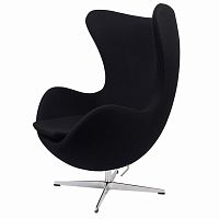 кресло arne jacobsen style egg chair черное в Оренбурге