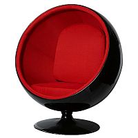 кресло eero ball chair черно-красное в Оренбурге