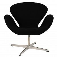 кресло arne jacobsen style swan chair черная шерсть в Оренбурге