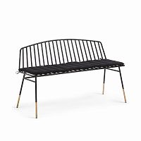 siena bench 120 черный металл черная ткань от la forma (ex julia grup) в Оренбурге