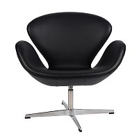 кресло arne jacobsen style swan chair черное в Оренбурге