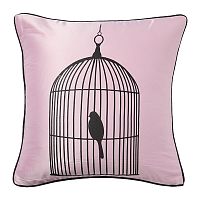 подушка с птичкой в клетке birdie in a cage pink в Оренбурге