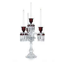 канделябр хрустальный с красными вставками на 4 свечи baccarat 3+1 от delight collection, 60 см в Оренбурге