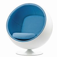 кресло ball chair бело-синее в Оренбурге