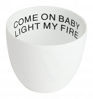 подсвечник белый фарфоровый с надписью внутри come on baby light my fire, 6,5 см в Оренбурге