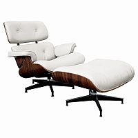 кресло lounge chair & ottoman белое в Оренбурге