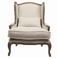 кресло мягкое с ушами lorraine chair with burlap бежевое в Оренбурге