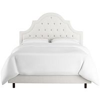 кровать двуспальная 180х200 белая с каретной стяжкой harvey tufted white в Оренбурге