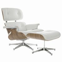 кресло eames style lounge chair & ottoman белое в Оренбурге