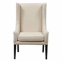 кресло мягкое с ушами белое nailhead fabric armchair в Оренбурге