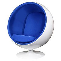 кресло eero ball chair синее с белым в Оренбурге