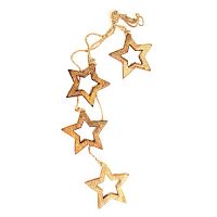 гирлянда новогодняя подвесная звезды деревянные с отверстием wooden stars, 65 см в Оренбурге