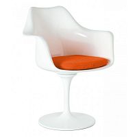 кресло tulip armchair бело-оранжевое шерсть в Оренбурге