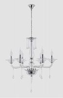 подвесная люстра crystal lux monica sp6 chrome/transparent в Оренбурге