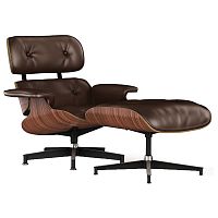 кресло lounge chair & ottoman коричневое в Оренбурге