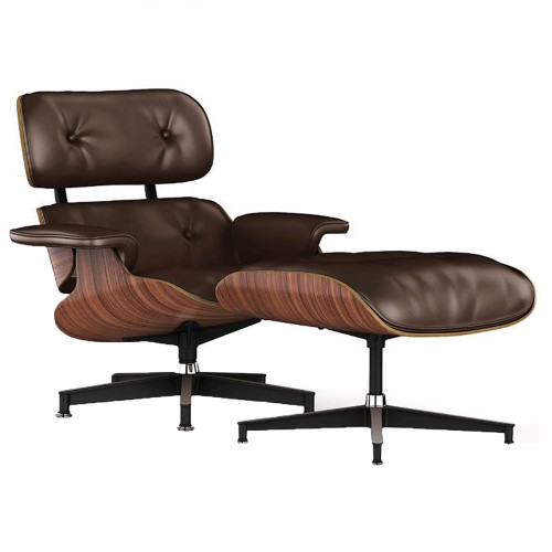 кресло lounge chair & ottoman коричневое в Оренбурге