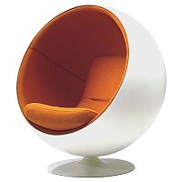 кресло eero ball chair бело-оранжевое в Оренбурге