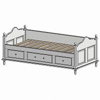 кровать-кушетка 90х190 с ящиками белая нордик в Оренбурге