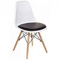 стул деревянный pc-011 белый / черный (eames style) в Оренбурге