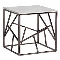 стол журнальный black chrome cube 55*55*56 см хром, белый в Оренбурге