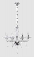 подвесная люстра crystal lux monica sp8 chrome/transparent в Оренбурге