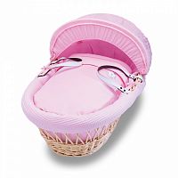 колыбель-переноска gift wicker moses basket натуральная, розовое белье в Оренбурге